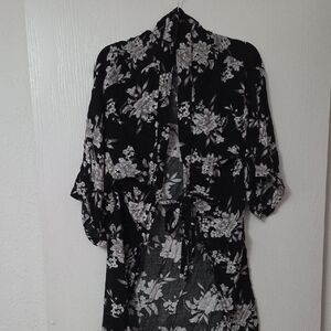 Spiritual Gangster Black and White Floral Top